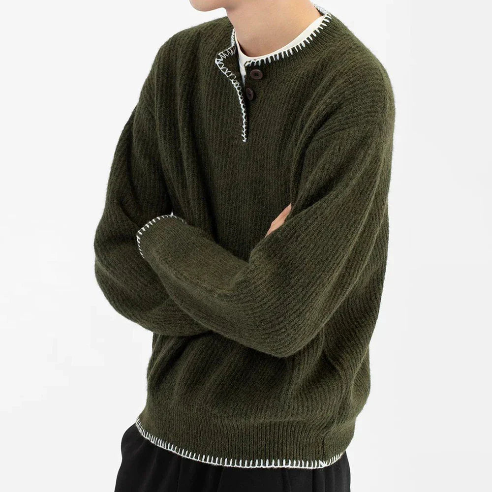 Long-lasting Men Retro Loose Collar Sweater