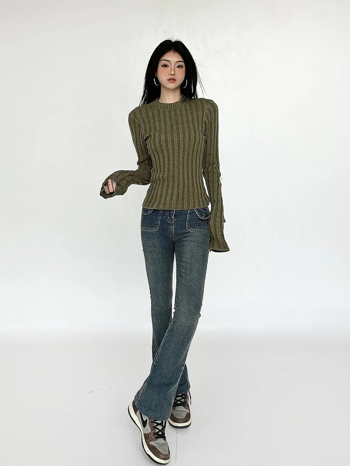Women Casual Cozy Vintage Knit Sweater