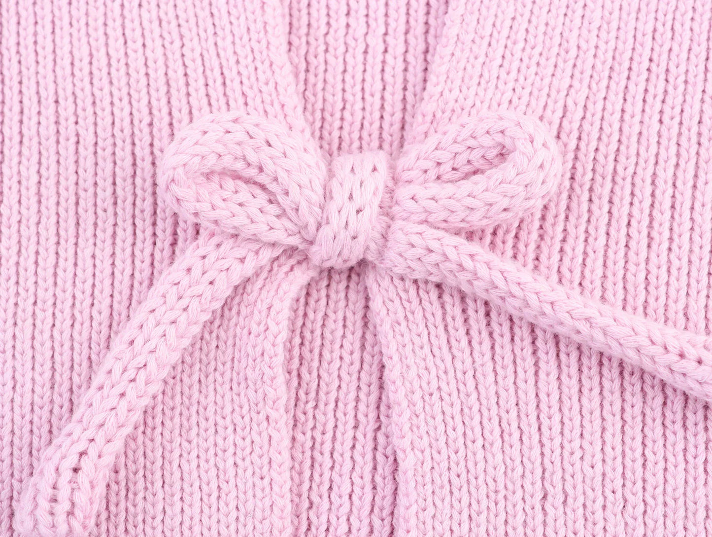 Sweet Bow Decoration Knitted Short Cardigan