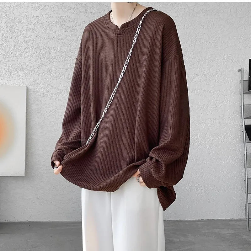 Oversized Ribbed Knit Soft Boy Sweater