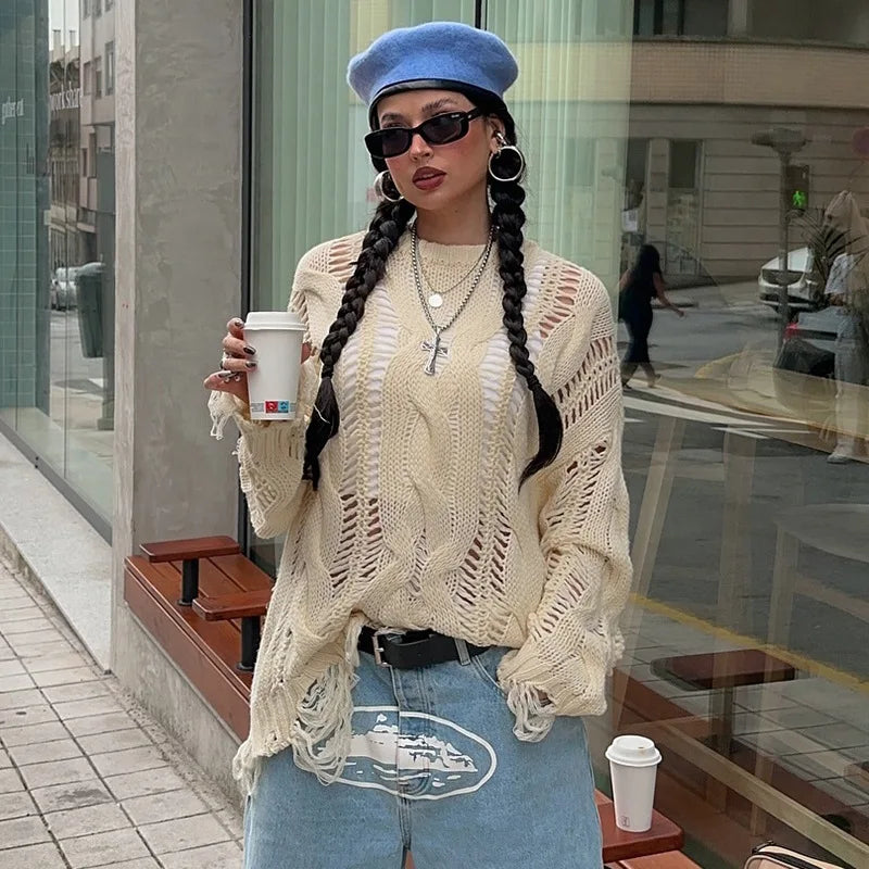 Women Luxury Knitted Essential Fringe Sweater