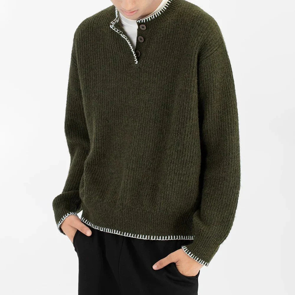 Long-lasting Men Retro Loose Collar Sweater