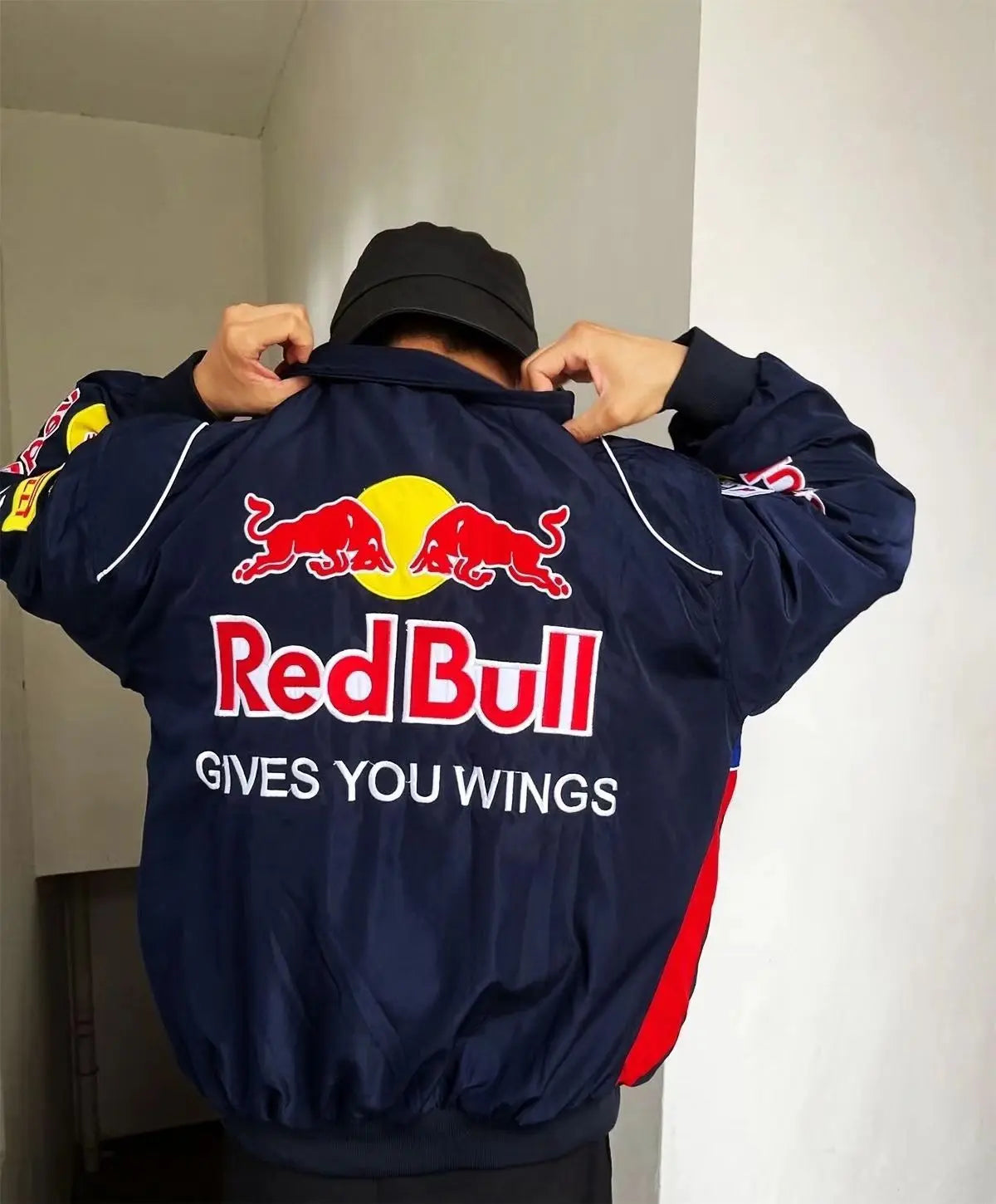 Embroidered Padded Motorcycle Jacket
