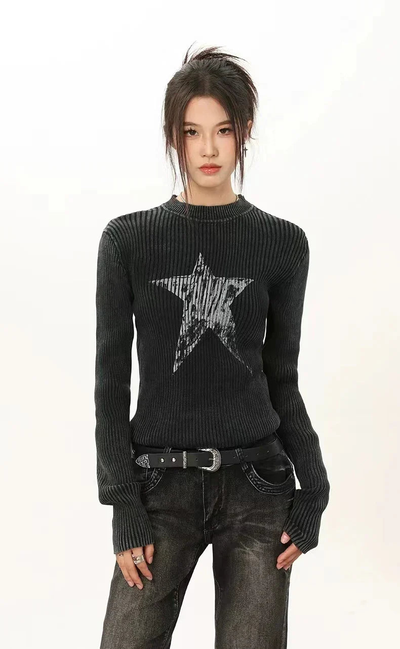 Oversized Star Korean Sweater