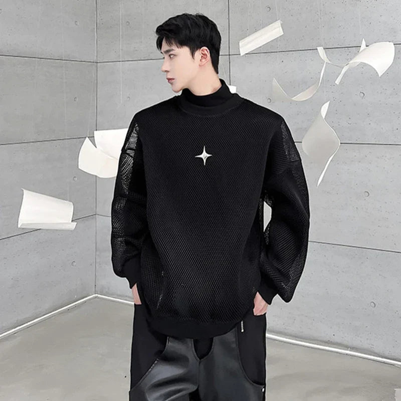 Textured Mesh Sweatshirt