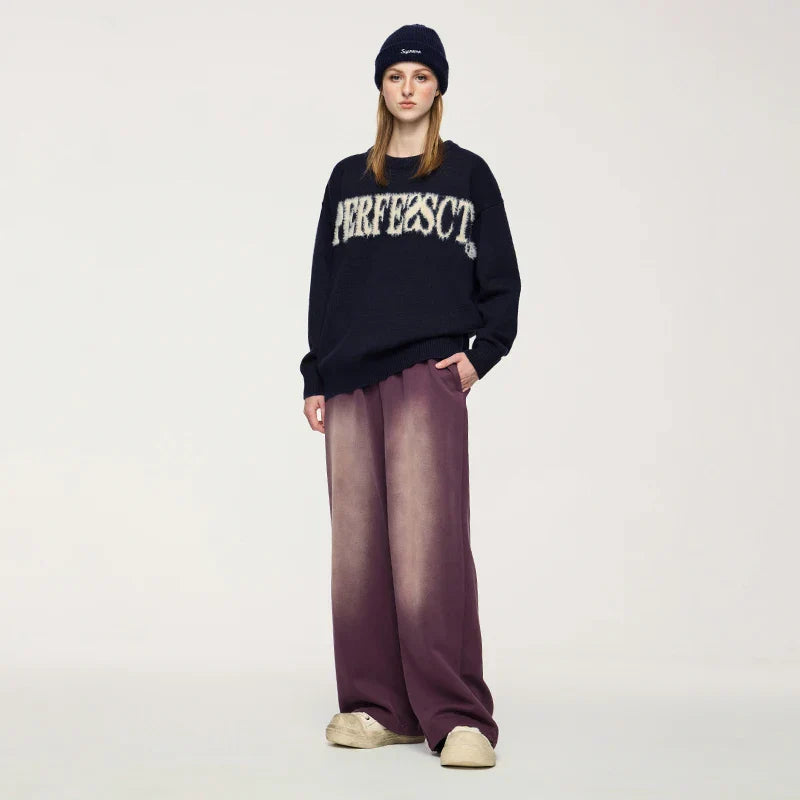 Distressed Lettered Sweater