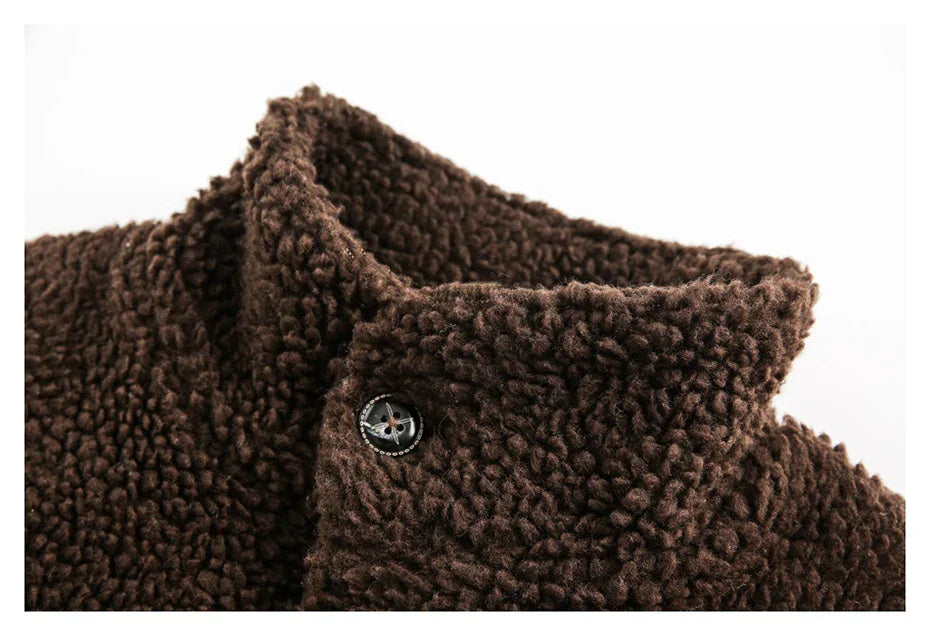 Embroidered Fleece Button-Up Jacket