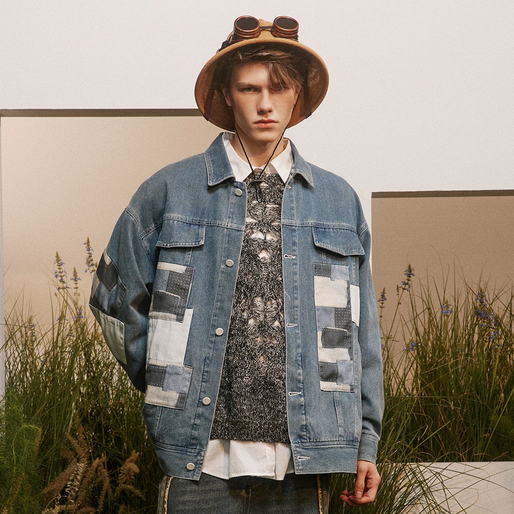 Color Block Patches Denim Jacket