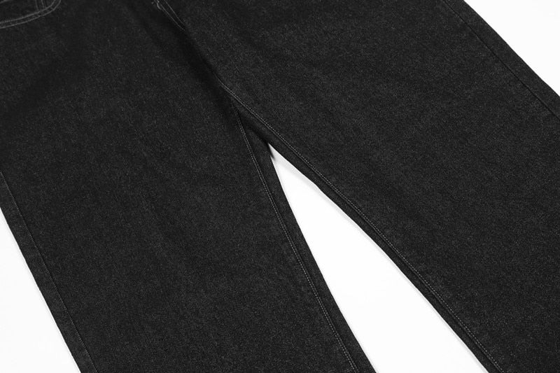 Black Baggy Star Denim Jeans