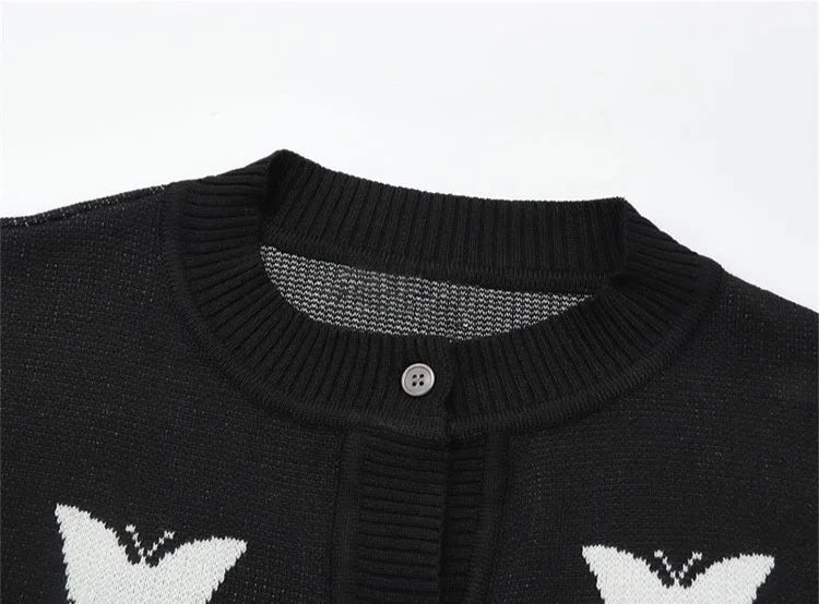 Y2K Korean Butterflies Vintage Sweater