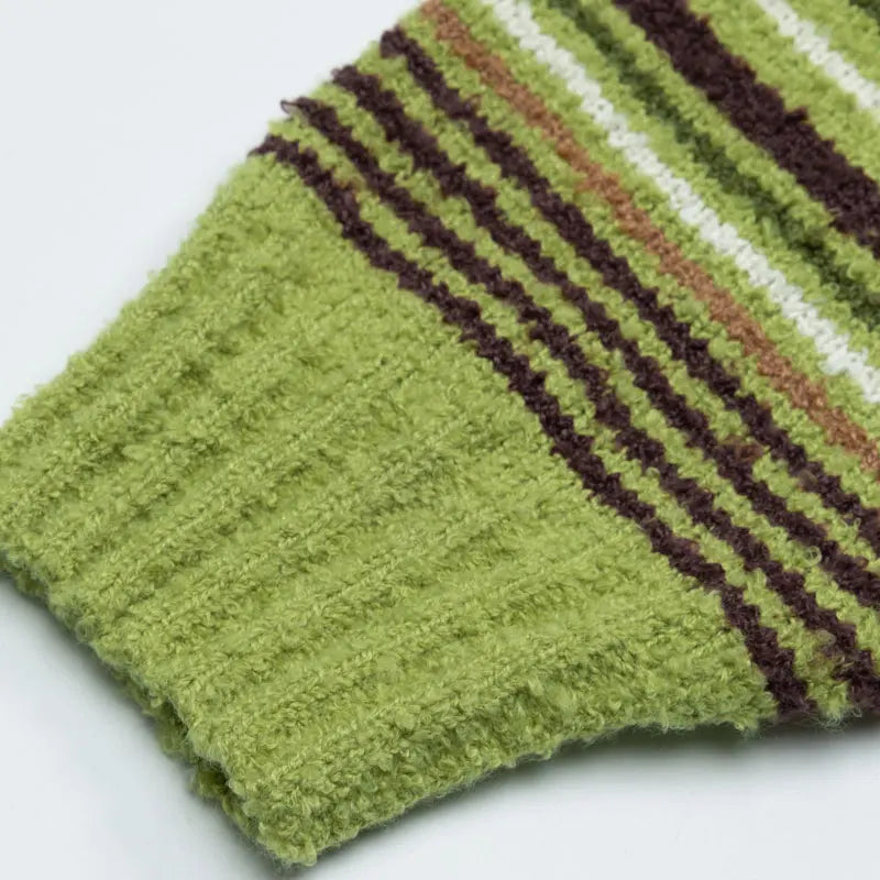 Y2K Vintage Striped Patchwork Sweater