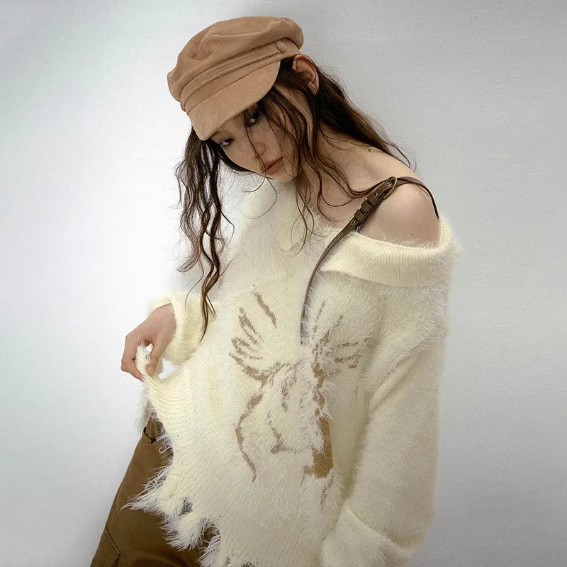 Vintage Irregular Distressed Knit Sweater