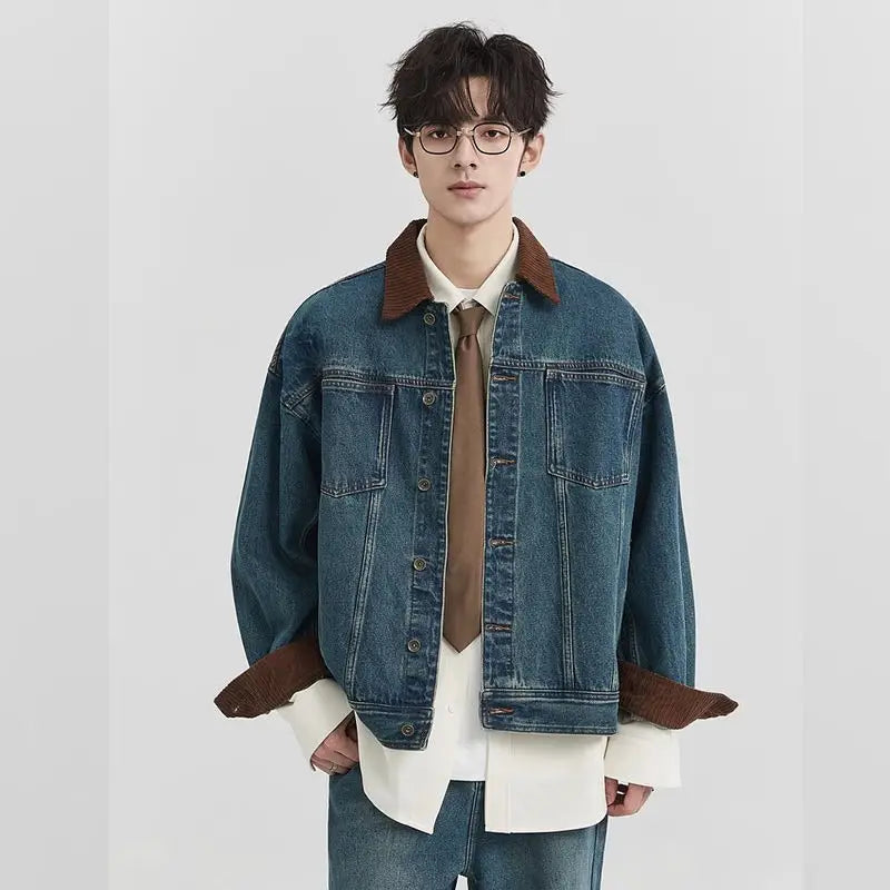 Men's Vintage Hip Hop Retro Washed Denim Jacket