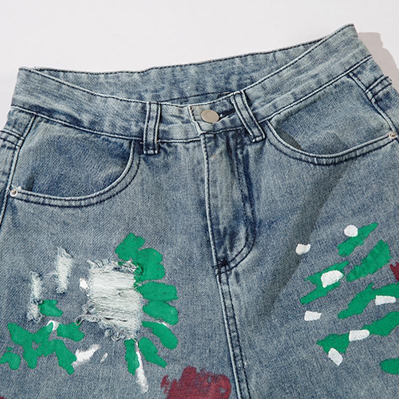 Colorful Graffiti Denim Jeans