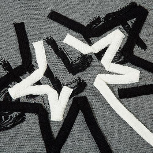 Ripped Star Knitted Sweater