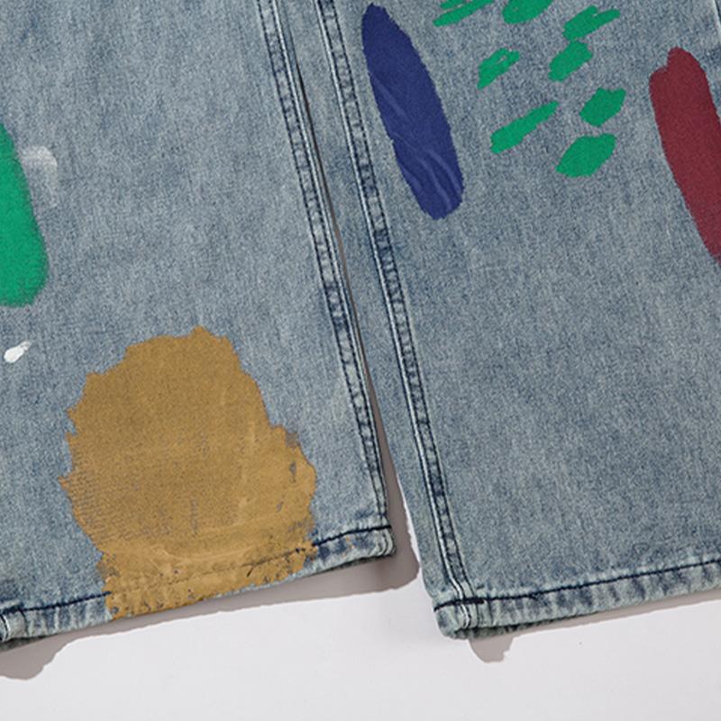 Colorful Graffiti Denim Jeans