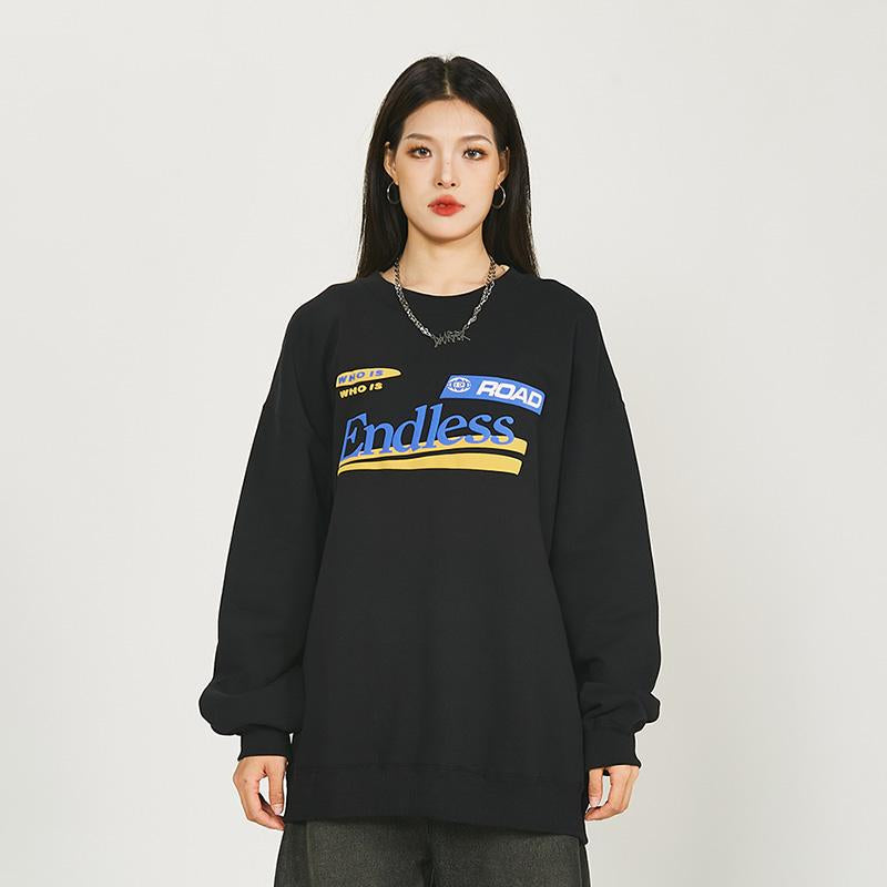 Oversized Letter Print Sweatshirt