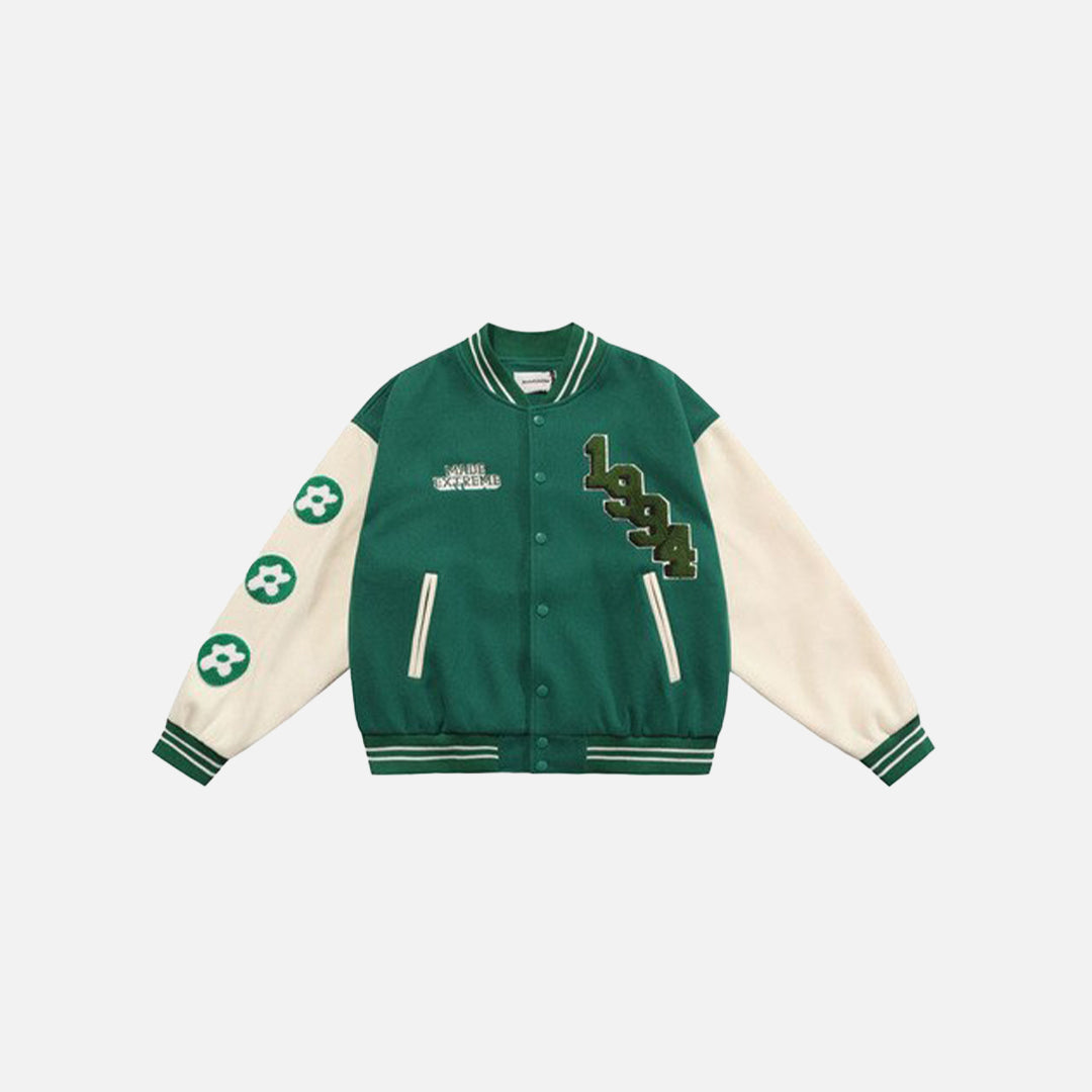 Vintage Flower Varsity Jacket