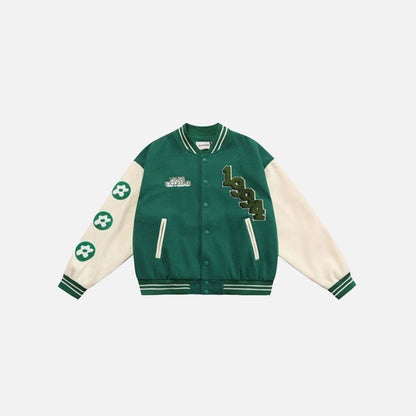 Vintage Flower Varsity Jacket