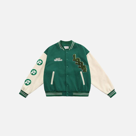 Vintage Flower Varsity Jacket