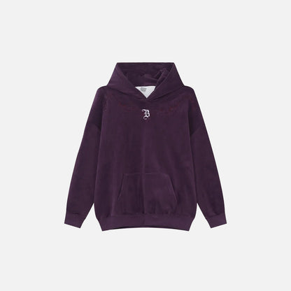 Embroidery Letter Loose Hoodie