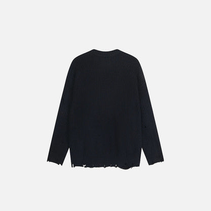 Distressed Number 9 Sweater