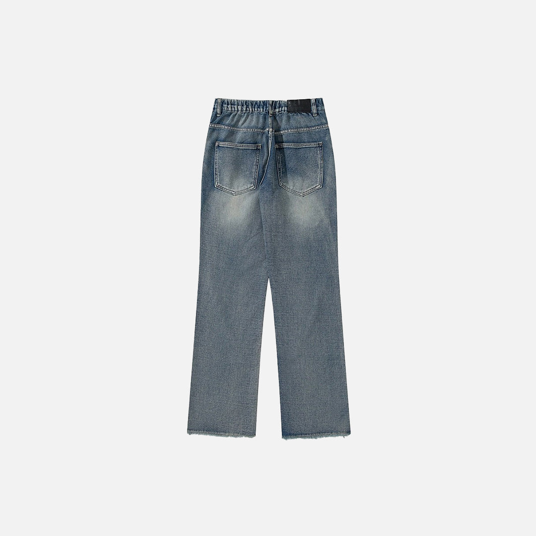 Flame Embroidery Denim Jeans