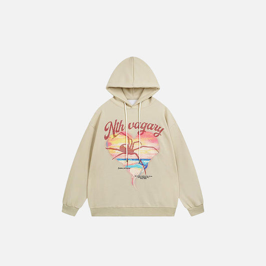 Heart Shaped Spider Graphic Hoodie
