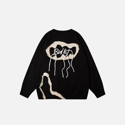 "Bullet" Letter Loose Sweater