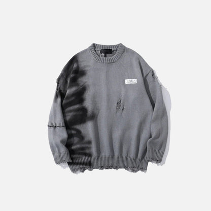 Front view of the gray Rugged Edge Knit Sweater in a gray background