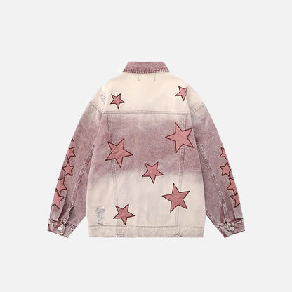 Y2k Star Embroidery Denim Jacket