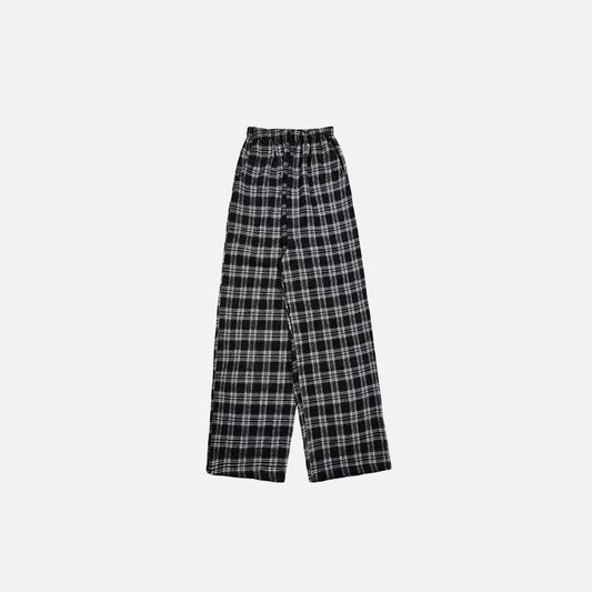 Black Plaid Oversized Sweatpants