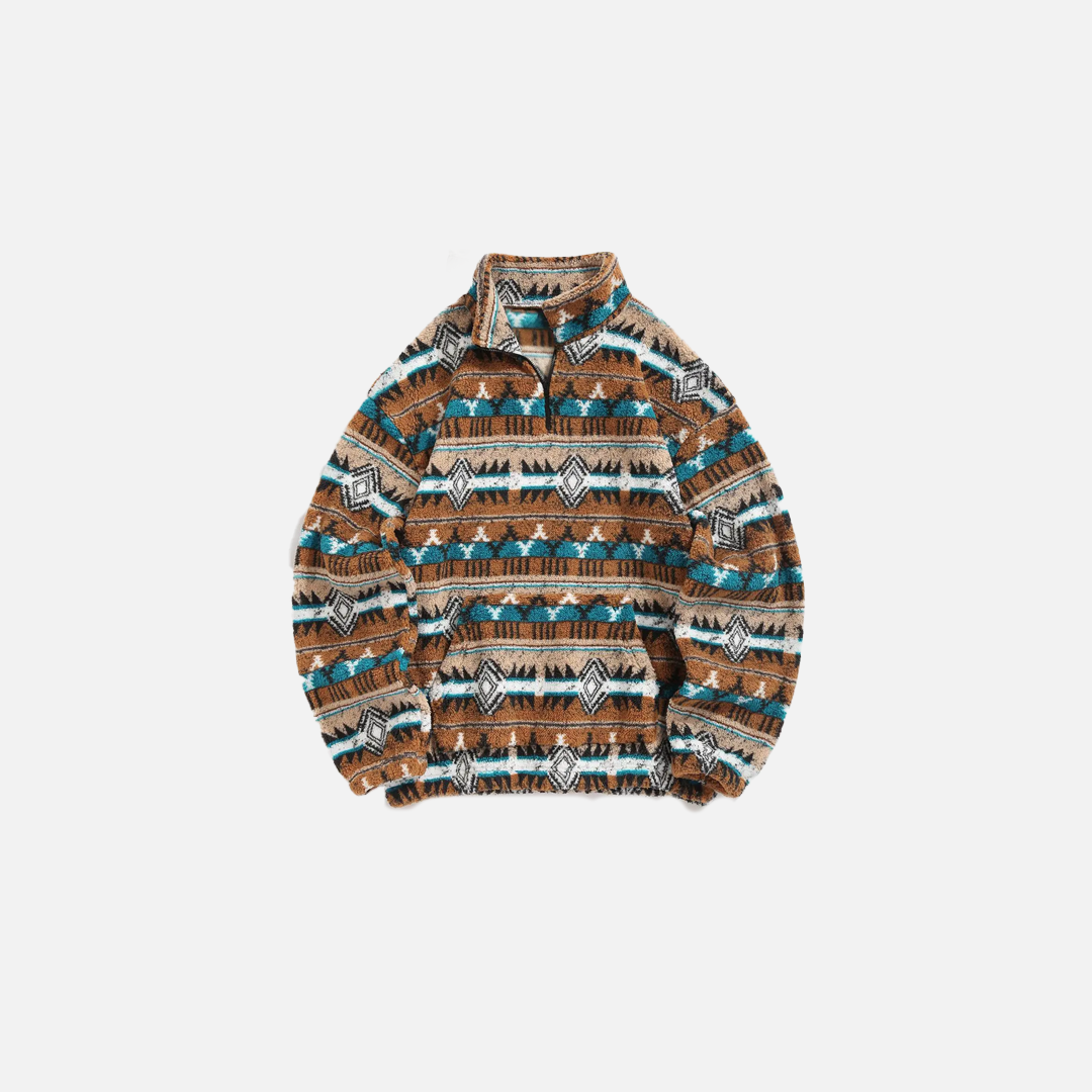 Men's Aztec Print Polar Fleece Sweatshirt
