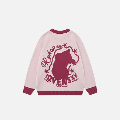 Dreaming Cat Knitted Sweater
