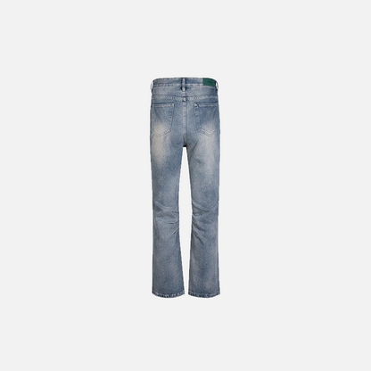 Folded Vintage Washed Denim Jeans