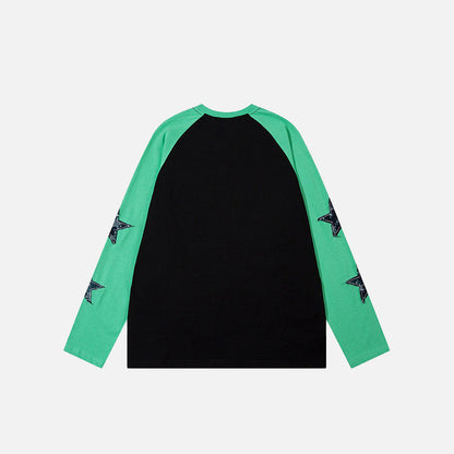 Denim Star Patchwork Sweatshirt