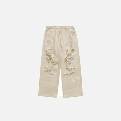 Front view of the Loose Retro Gravel Ripped Jeans in a gray background 