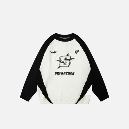 Star Patchwork Oversized Sweater