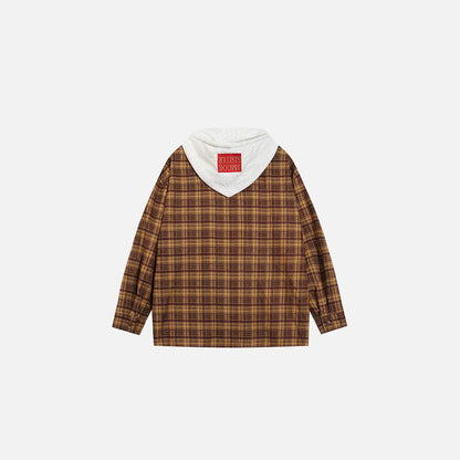 Patchwork Flannel Hooded Jacket