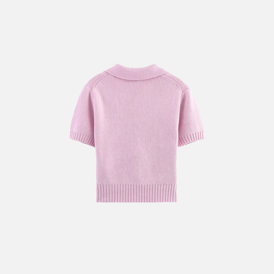 Sweet Bow Decoration Knitted Short Cardigan