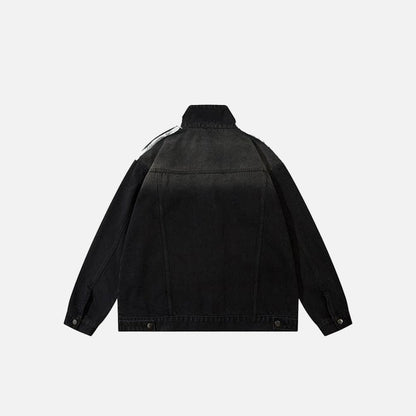 Vintage Washed Black Denim Jacket