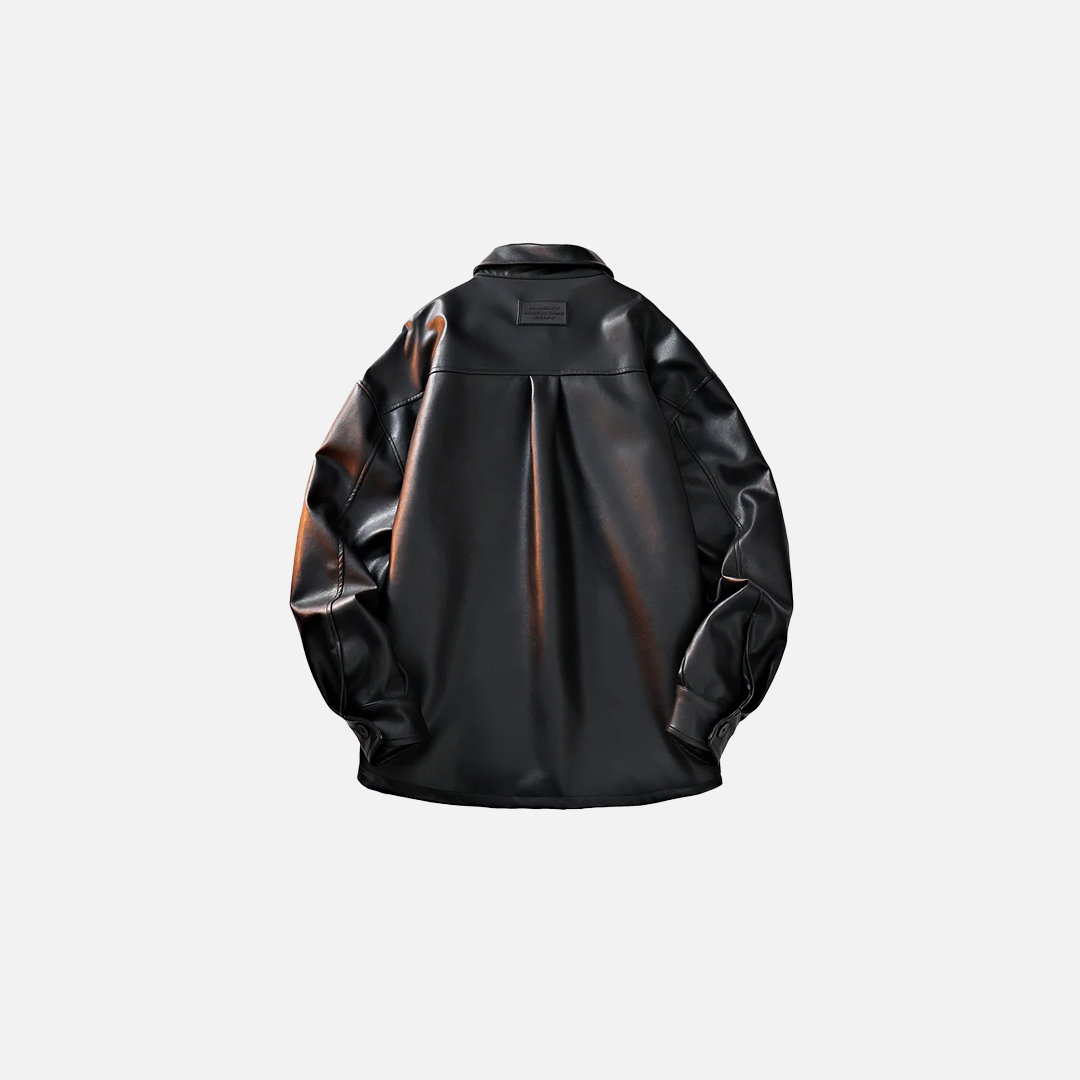 Stylish Long Leather Mens Jacket