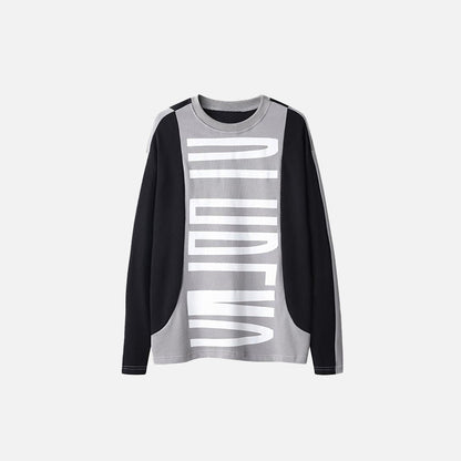 Big Letter Print Patchwork Sweatshirt