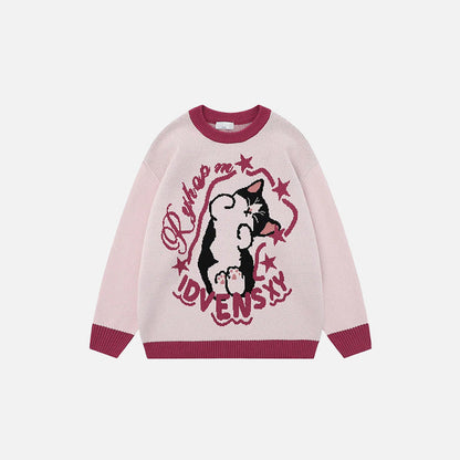Dreaming Cat Knitted Sweater