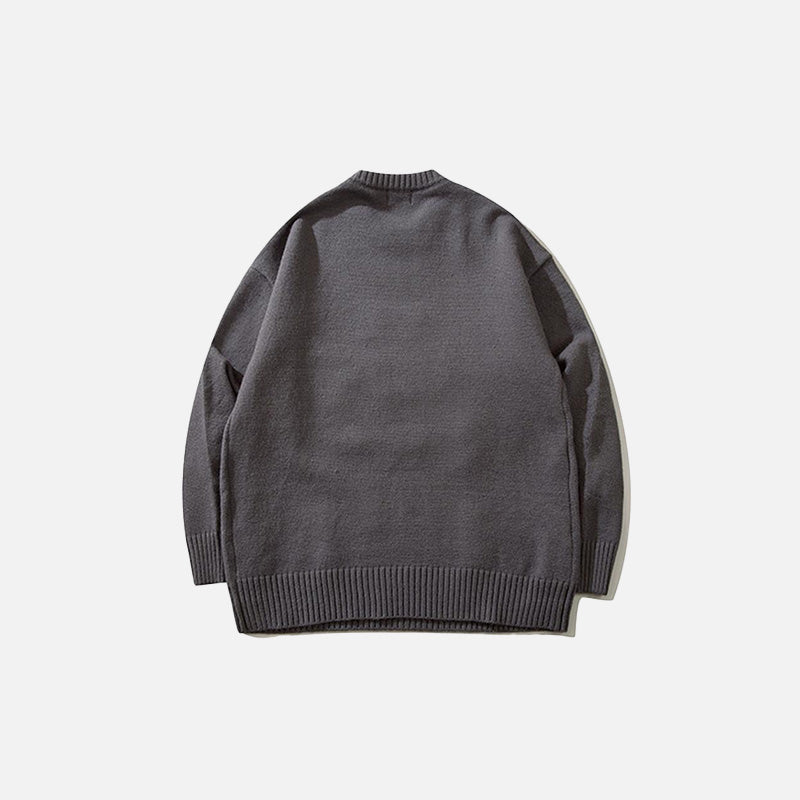 Loose Shy Dog Printed Sweater