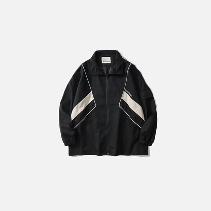 American Retro Japan Colorblock Baseball Jacket