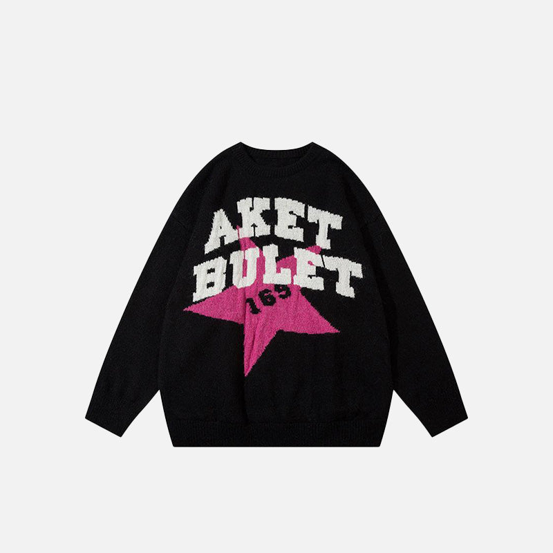Star Knitted Graphic Sweater