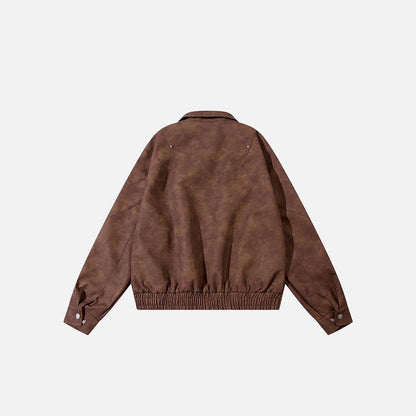 Retro Chic Washed Leather Jacket