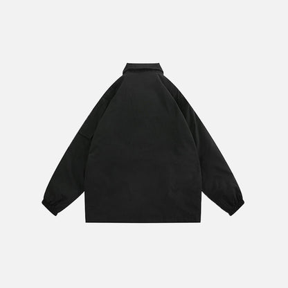Zip-Up Turn Down Collar Jacket