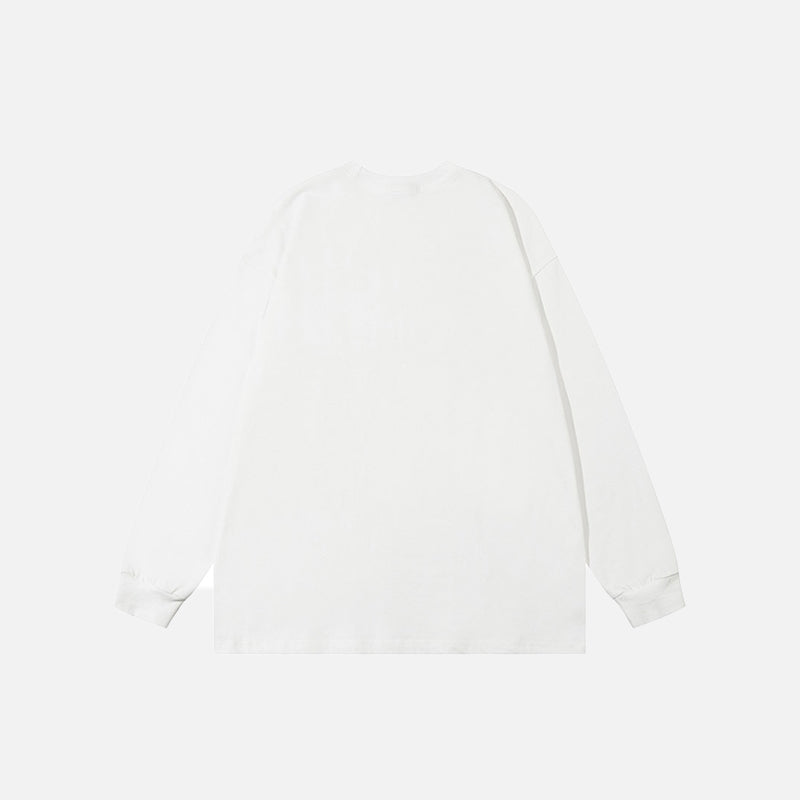 Oversized Cartoon Blindfolded Girl Sweatshirt